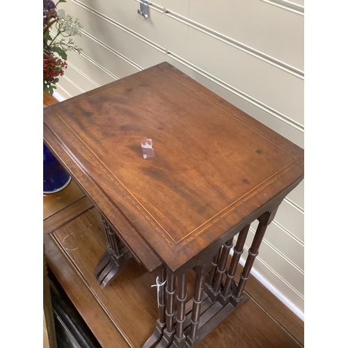 182 - A quartetto of Edwardian satinwood banded mahogany tea tables, width 42cm, depth 31cm, height 61cm... 