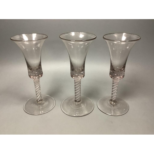 215 - A trio of George III style cotton twist stemmed glasses