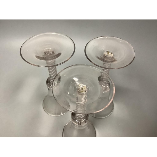 215 - A trio of George III style cotton twist stemmed glasses