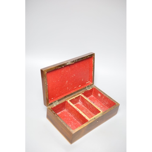 258 - A Tunbridge ware rosewood and half square mosaic games box, c.184023cm