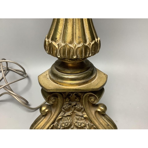 269 - A 20th century gilt metal table lamp, height 65cm