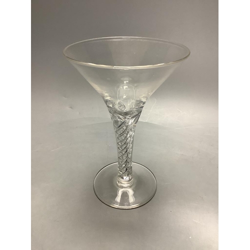 283 - A small collection of late 18th/19th century divinity glasses, some with air twist stems, tallest 17... 