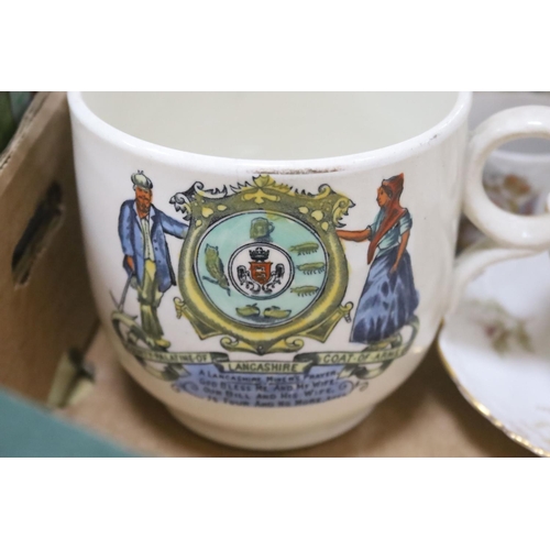 293 - A collection of commemorative ceramics, including a pearlware Orangemen mug dedicated to William III... 