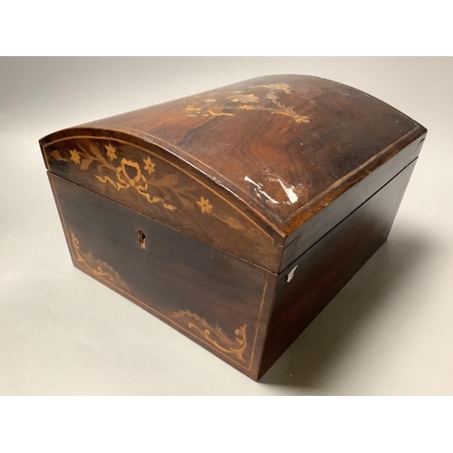 311 - An Edwardian inlaid rosewood sewing box