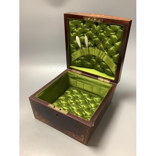 311 - An Edwardian inlaid rosewood sewing box