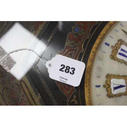 321 - A 19th century French ebonised boulle wall clock, width 68cm length 66cm