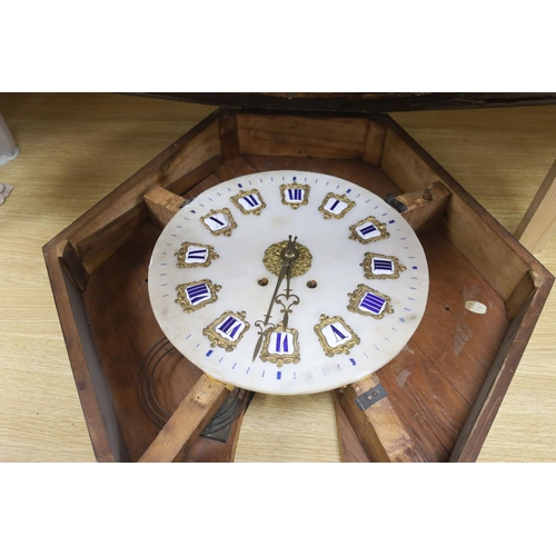 321 - A 19th century French ebonised boulle wall clock, width 68cm length 66cm