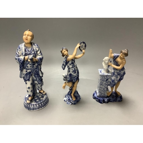 327 - A set of eight German porcelain musicians, height 17cm