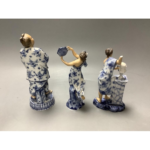 327 - A set of eight German porcelain musicians, height 17cm