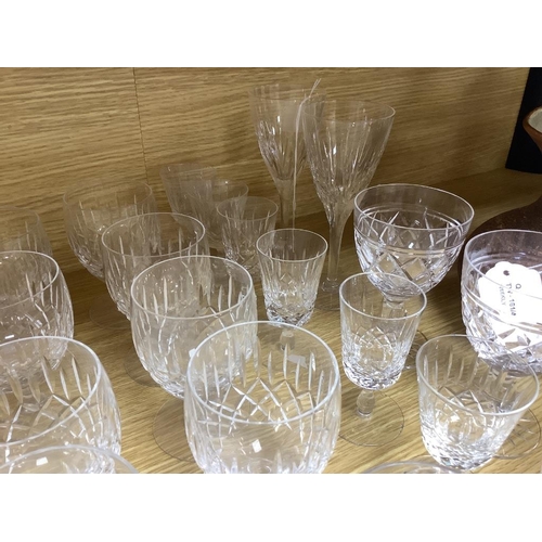 331 - An Edinburgh Crystal Appin pattern part suite of table glass and other mixed table glassware,compris... 