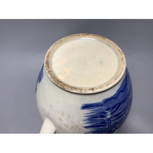 343 - A  pearlware Pocock and Allen 1802 blue and white jug, height 20.5cm