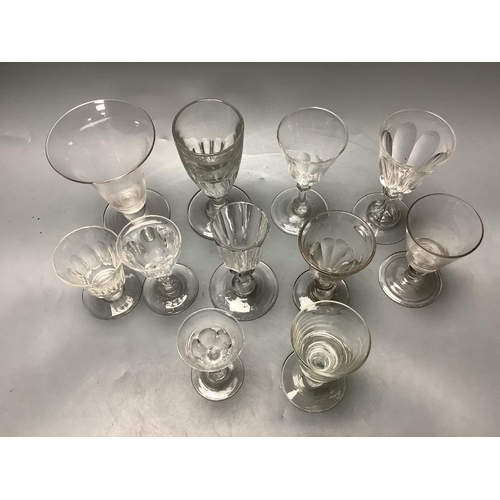 353 - Eleven various 18th/19th century wine and liqueur glasses