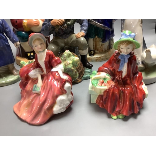 379 - Two Royal Copenhagen figures, two character jugs, Royal Doulton, etc.