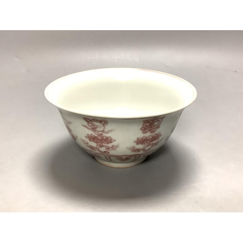 428 - A Chinese underglaze copper red bowl, diameter 12cm