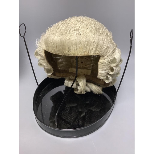 432 - A Ravenscroft barrister's wig, Toleware cased, formerly belonging to Edward Wall esq. (International... 