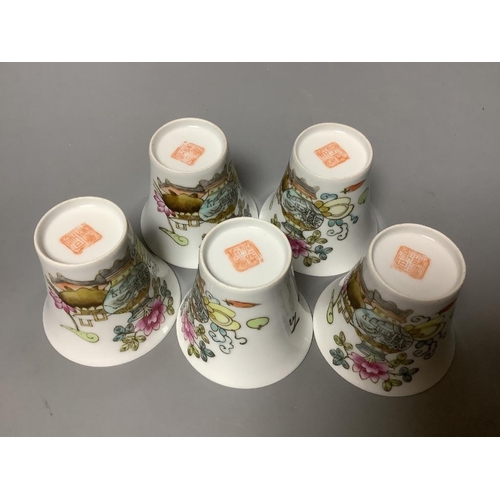 438 - Five Chinese famille rose cups