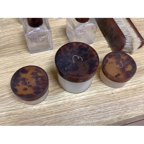 468 - A faux tortoiseshell dressing set