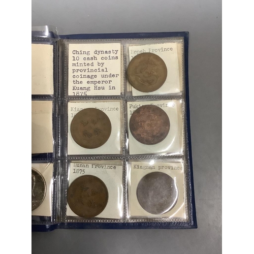 495 - A Kennedy 1964 half dollar and a small collection of Chinese bronze 'cash' and other coins, Kangxi a... 