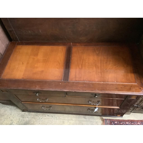 54 - A reproduction walnut chest, width 126cm, depth 53cm, height 78cm