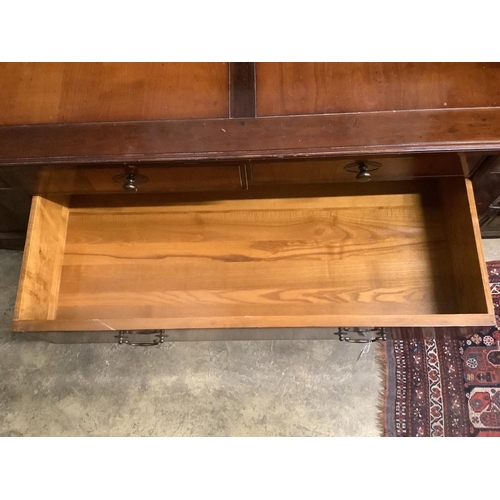 54 - A reproduction walnut chest, width 126cm, depth 53cm, height 78cm