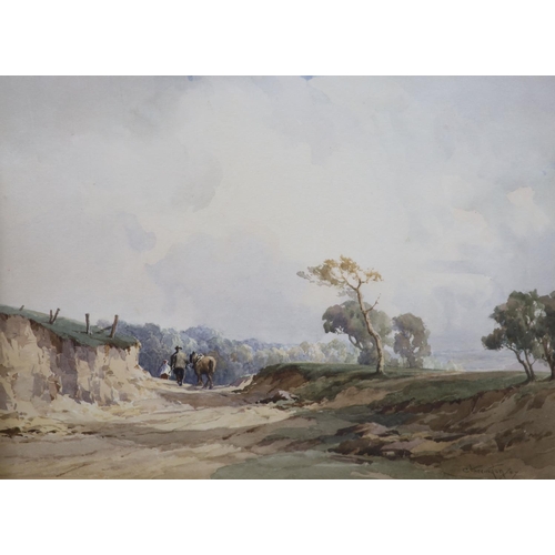 611 - Charles Harrington (1865-1943), two watercolour drawings, 'Road Widening, Sussex' and 'A Chalk Cutti... 