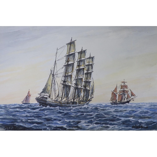 629 - Max Parsons A.R.C.A. (1915-1998), watercolour on card, SS Marengo, signed and dated July 28, 1933, f... 