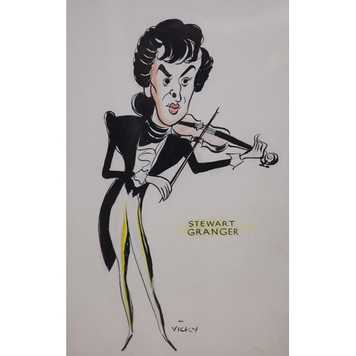 632 - Victor Weisz (1913-1966). ink and wash, Caricatures of Jean Kent and Stewart Grainger, signed, large... 