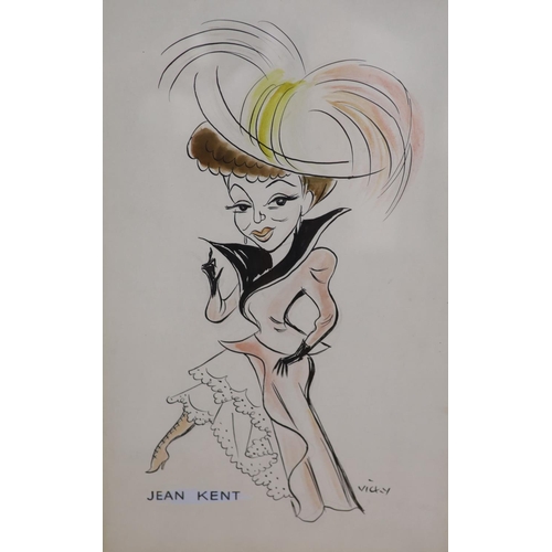 632 - Victor Weisz (1913-1966). ink and wash, Caricatures of Jean Kent and Stewart Grainger, signed, large... 