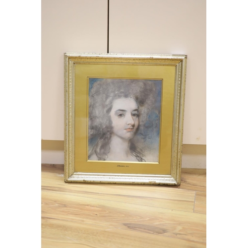 638 - Attributed to John Russell (1745-1806), pastel, Portrait of a lady believed to be Charlotte Sophia G... 