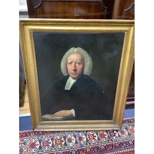 656 - Early 19th century English School, oil on canvas, Portrait of a clergyman, 75 x 62cm