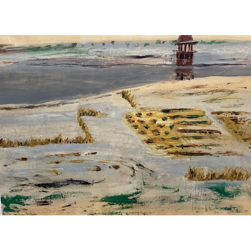 658 - Niamh Collins (1956-), two oils on paper, View from Port, Agra, signed and dated 1990, 52 x 71cm and... 