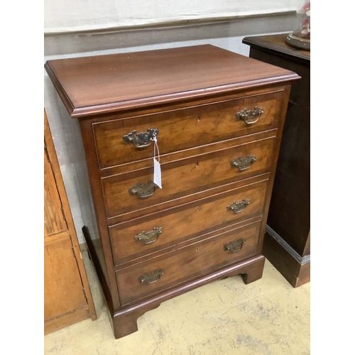 7 - A small George III style mahogany chest, width 60cm, depth 46cm, height 78cm