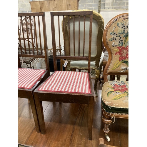 77 - A pair of mahogany bedroom chairs, labelled Beard Watson, Sydney