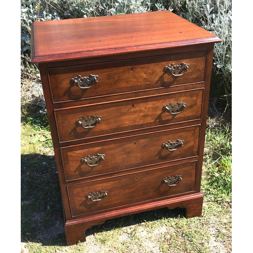 7 - A small George III style mahogany chest, width 60cm, depth 46cm, height 78cm