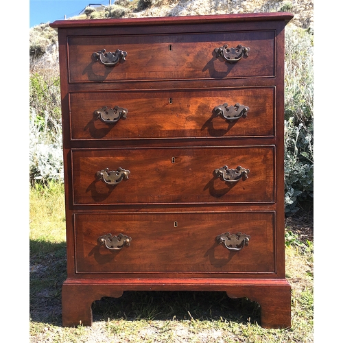 7 - A small George III style mahogany chest, width 60cm, depth 46cm, height 78cm