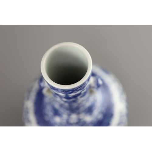 103 - A Chinese blue and white bottle vase, Daoguang seal mark and possibly of the period,painted with lot... 