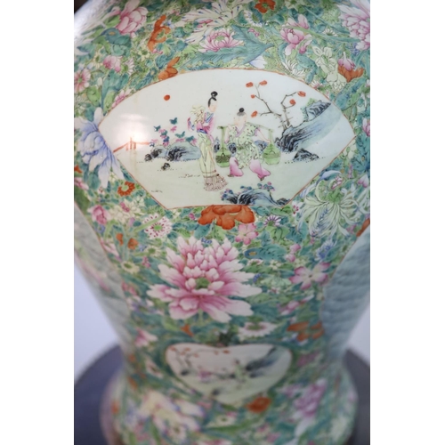 110 - An impressive pair of Chinese famille rose eight immortals vases and covers, late 19th century,eac... 