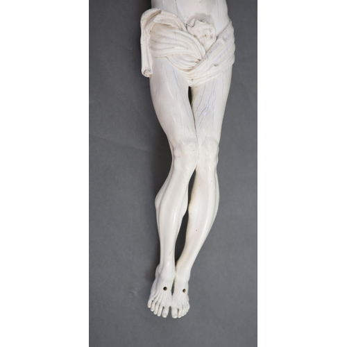 16 - After Joseph Deutschmann (1717-1787) a very large German carved ivory Corpus Christi, 19th centurysi... 