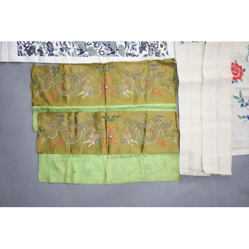 176 - A group of Chinese embroidered silk items, late 19th/early 20th century,to include a silk purse embr... 