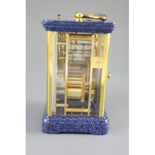 179 - A 20th Century Swiss-made brass carriage clock, Matthew Norman, London,No 1751A, The brass case with... 