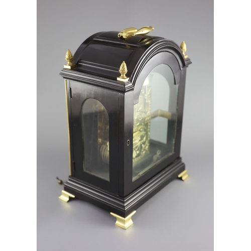 189 - A George III ormolu mounted ebonised bracket clock by James Wild, London,the silvered chapter ring m... 