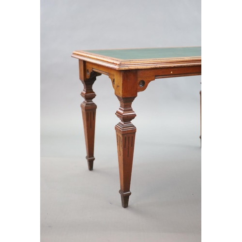 199 - A Victorian mahogany library table, supplied by Sage & Co. Shopfitters of London,the rectangular top... 