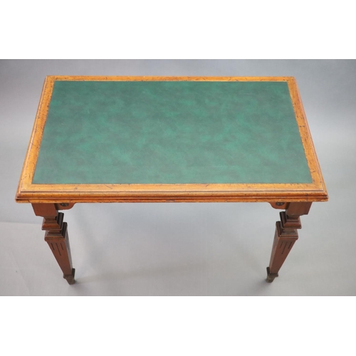 199 - A Victorian mahogany library table, supplied by Sage & Co. Shopfitters of London,the rectangular top... 