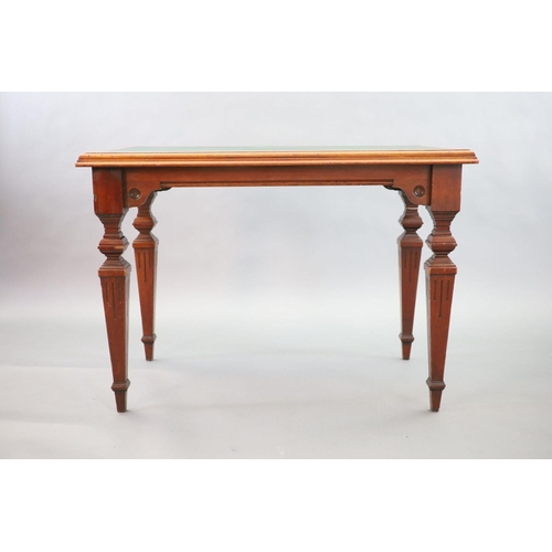 200 - A Victorian mahogany library table, supplied by Sage & Co. Shopfitters of London,the rectangular top... 