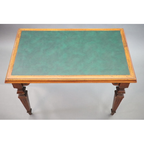 200 - A Victorian mahogany library table, supplied by Sage & Co. Shopfitters of London,the rectangular top... 