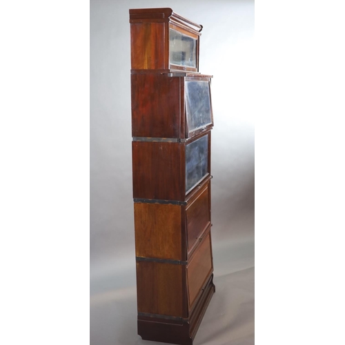 205 - A Globe Wernicke mahogany sectional bookcase,with inset glazed top section over two glazed doors and... 