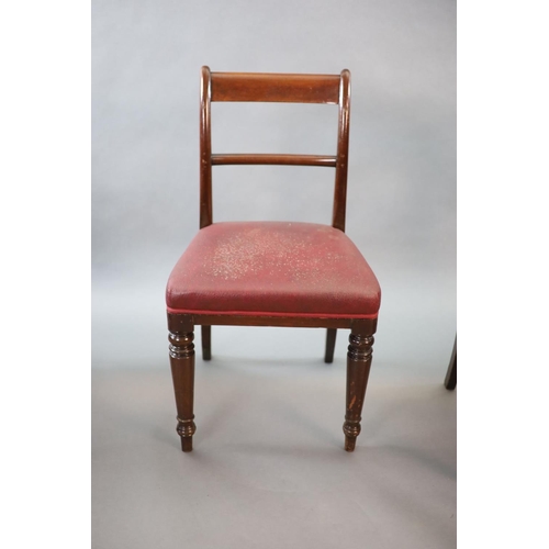 214 - A set of ten early Victorian mahogany dining chairs,with curved cresting rails and spars, upholstere... 