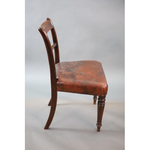 214 - A set of ten early Victorian mahogany dining chairs,with curved cresting rails and spars, upholstere... 