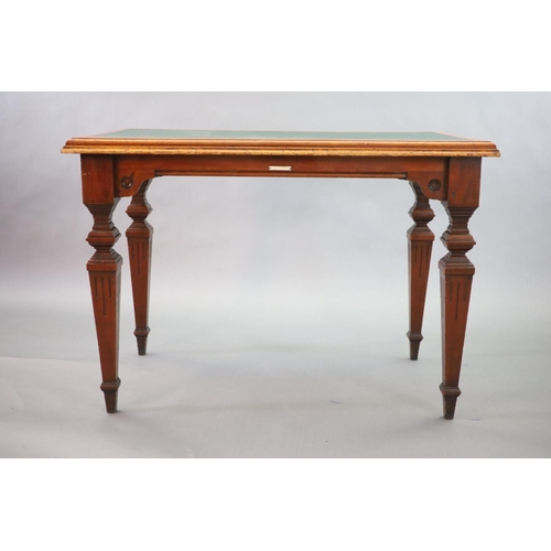 216 - A Victorian mahogany library table, supplied by Sage & Co. Shopfitters of London,the rectangular top... 