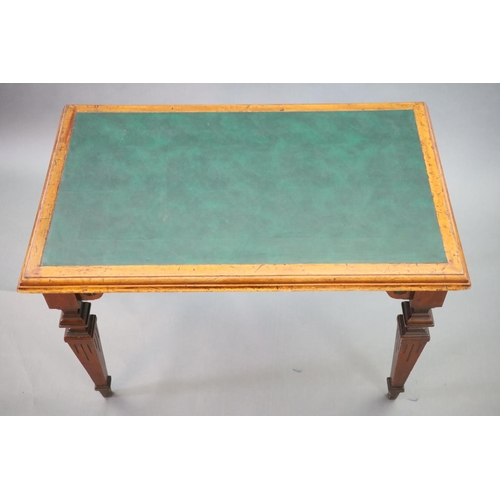 216 - A Victorian mahogany library table, supplied by Sage & Co. Shopfitters of London,the rectangular top... 